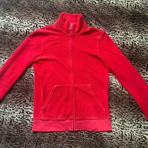 Vintage Red Terry Cloth Juicy Couture Zip Up